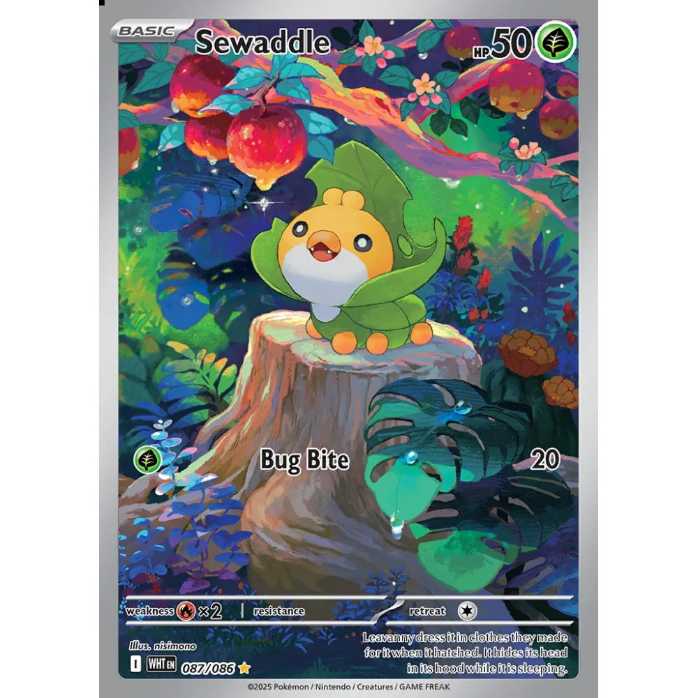 Sewaddle Illustration Rare 087/086 Pokemon Card Game White Flare