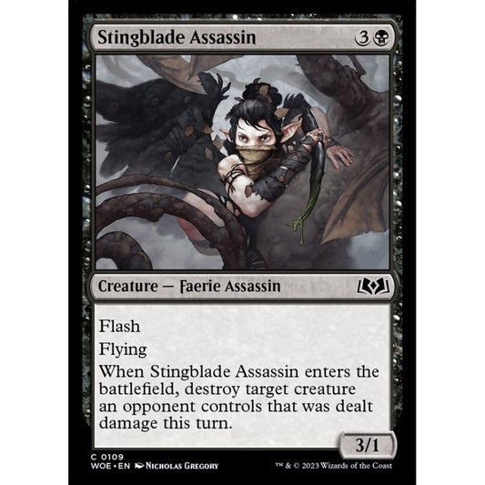 Stingblade Assassin, common, 109, Magic the Gathering, Wilds of Eldraine