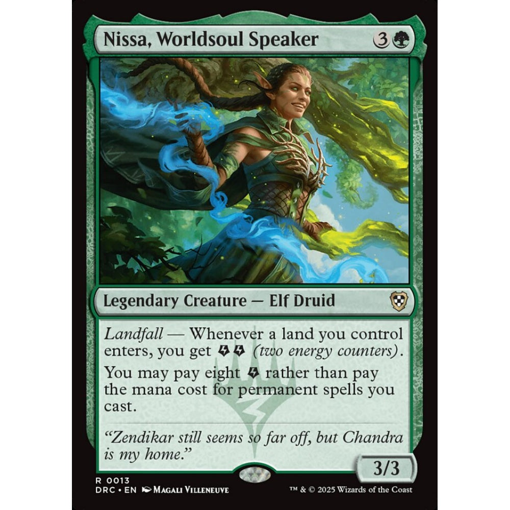 Nissa, Worldsoul Speaker, 13, rare, Magic: The Gathering, Aetherdrift Commander