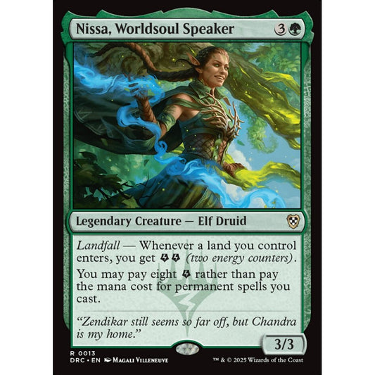 Nissa, Worldsoul Speaker, 13, rare, Magic: The Gathering, Aetherdrift Commander