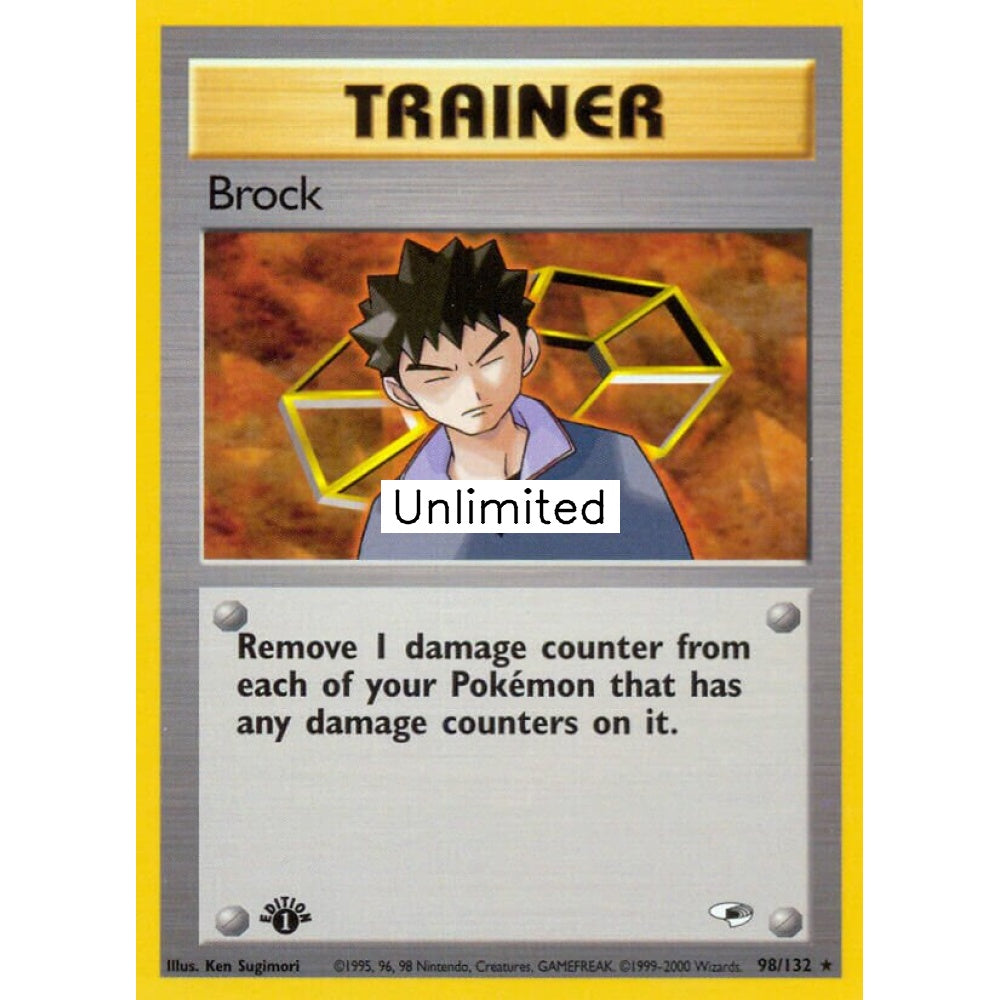 Brock Rare 98/132 Pokemon Card Game Gym Heroes