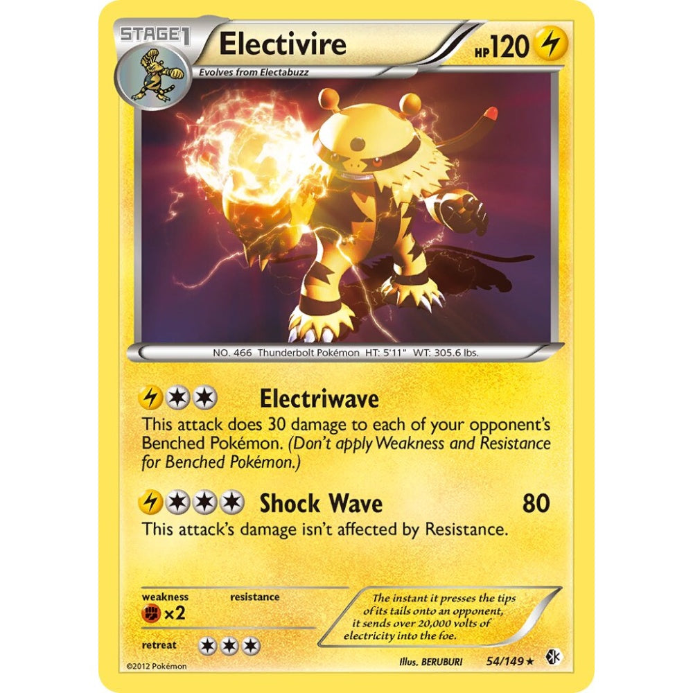 Electivire Rare Holo 54/149 Pokemon Card Game Boundaries Crossed