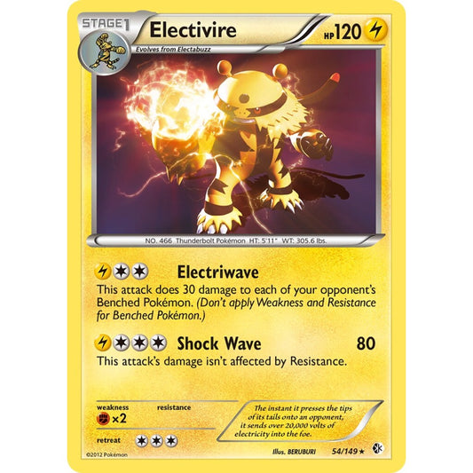 Electivire Rare Holo 54/149 Pokemon Card Game Boundaries Crossed