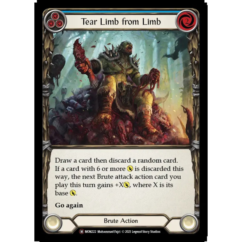 Tear Limb from Limb U-MON222-RF Majestic Flesh & Blood Trading Card Game Monarch - Unlimited in Rainbow Foil Art