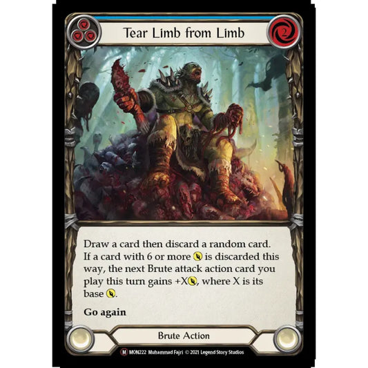 Tear Limb from Limb U-MON222-RF Majestic Flesh & Blood Trading Card Game Monarch - Unlimited in Rainbow Foil Art