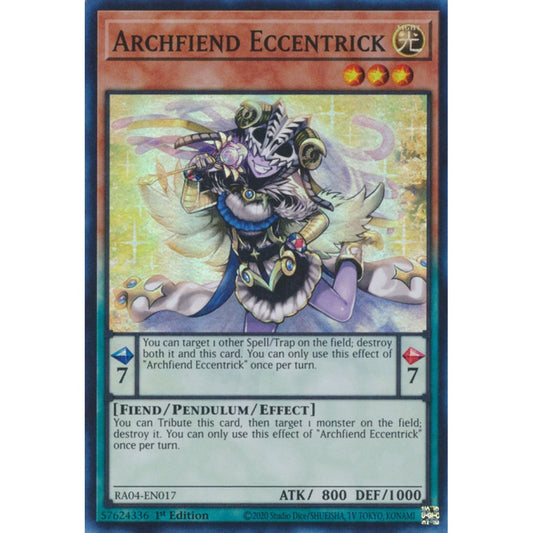 Archfiend Eccentrick RA04-EN017 Ultra Ultra Rare Yu-Gi-Oh Quarter Century Stampede in Art