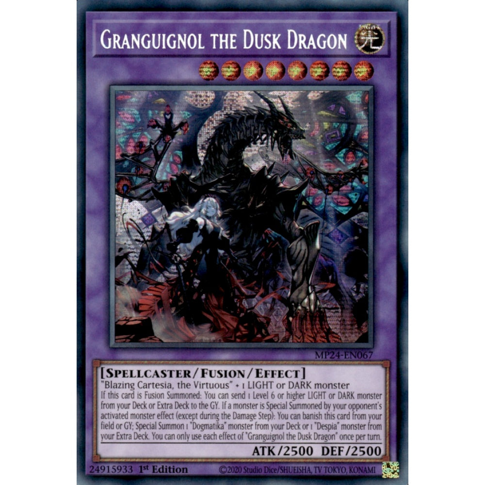 Granguignol the Dusk Dragon, MP24-EN067, Prismatic Secret Rare, Yu-Gi-Oh!, 25th Anniversary Tin: Dueling Mirrors