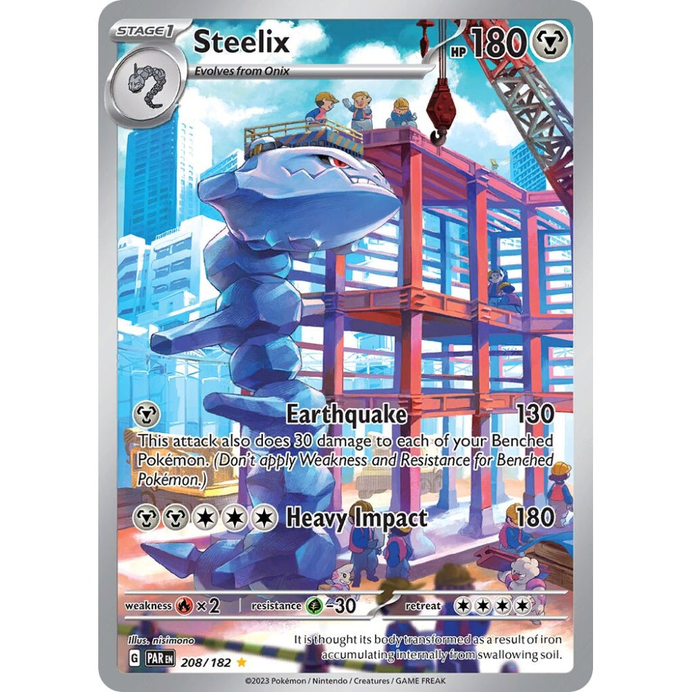 Steelix Illustration Rare 208/182 Pokemon Card Game Paradox Rift