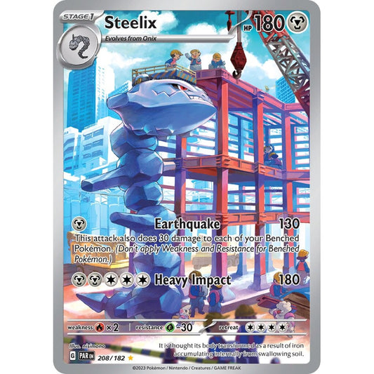 Steelix Illustration Rare 208/182 Pokemon Card Game Paradox Rift