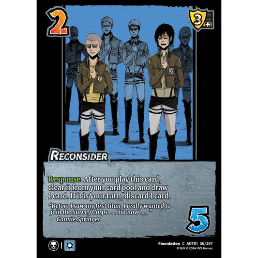 Reconsider, 56/297, C, UniVersus, Attack on Titan: Battle for Humanity