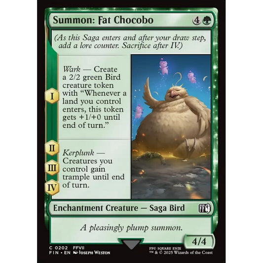 Summon: Fat Chocobo common 202 Magic the Gathering Final Fantasy