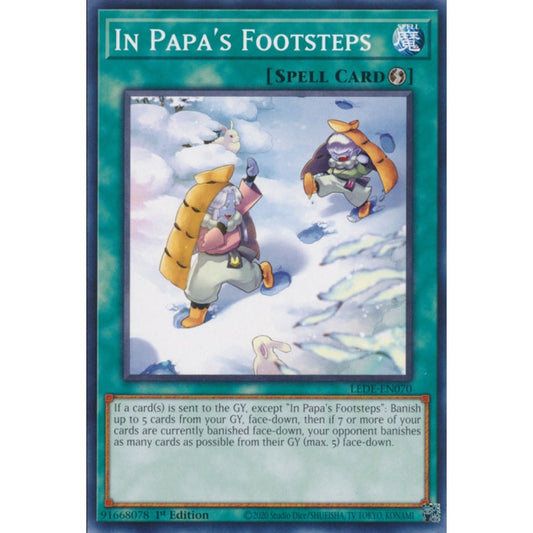 In Papa's Footsteps, LEDE-EN070, Common, Yu-Gi-Oh!, Legacy of Destruction