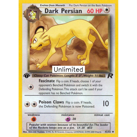 Dark Persian Uncommon 42/82 Pokemon Card Game Team Rocket