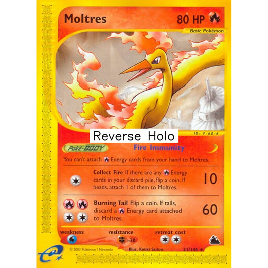 Moltres Rare 21/144 Pokemon Card Game Skyridge