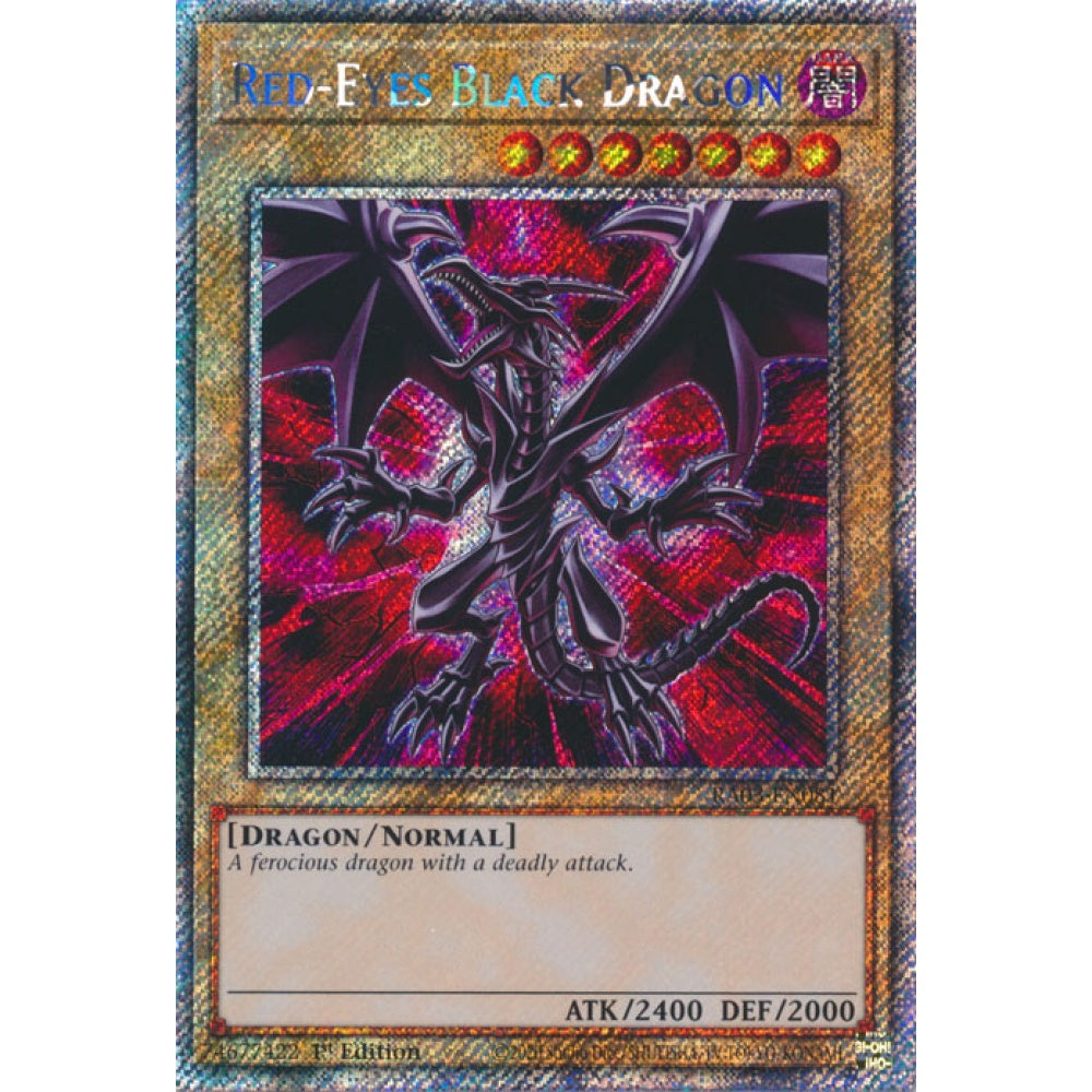 Red-Eyes Black Dragon RA03-EN081 Platinum Platinum Secret Rare Yu-Gi-Oh Quarter Century Bonanza in Art