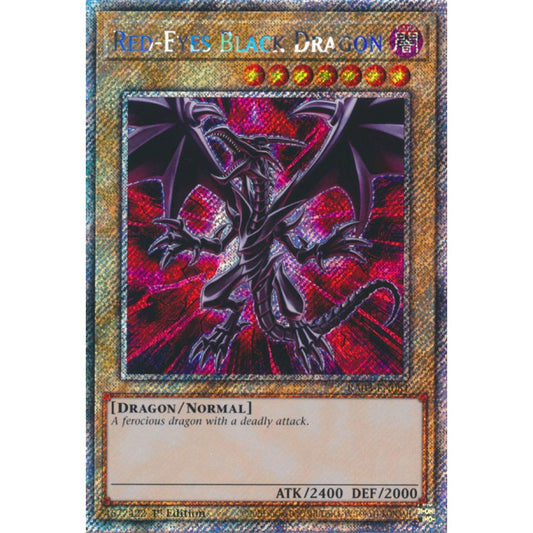 Red-Eyes Black Dragon RA03-EN081 Platinum Platinum Secret Rare Yu-Gi-Oh Quarter Century Bonanza in Art