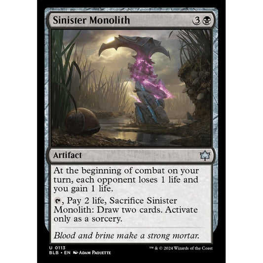 Sinister Monolith, 113, uncommon, Magic: The Gathering, Bloomburrow