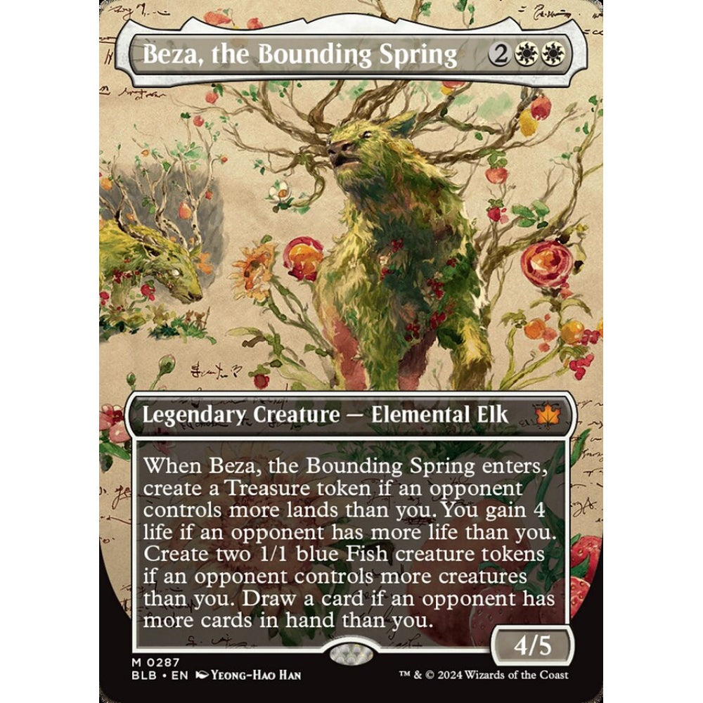 Beza, the Bounding Spring, 287, mythic, Magic: The Gathering, Bloomburrow
