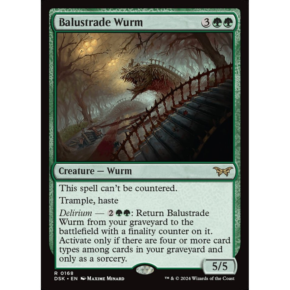 Balustrade Wurm, 168, rare, Magic: The Gathering, Duskmourn: House of Horror