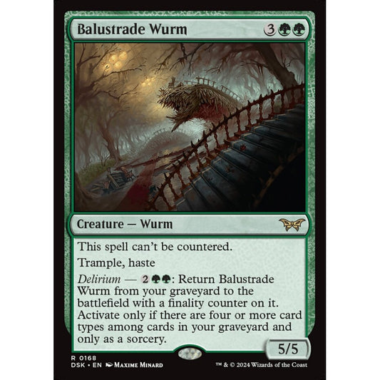 Balustrade Wurm, 168, rare, Magic: The Gathering, Duskmourn: House of Horror
