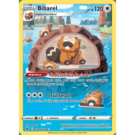 Bibarel Illustration Rare GG25/GG70 Pokemon Card Game Crown Zenith