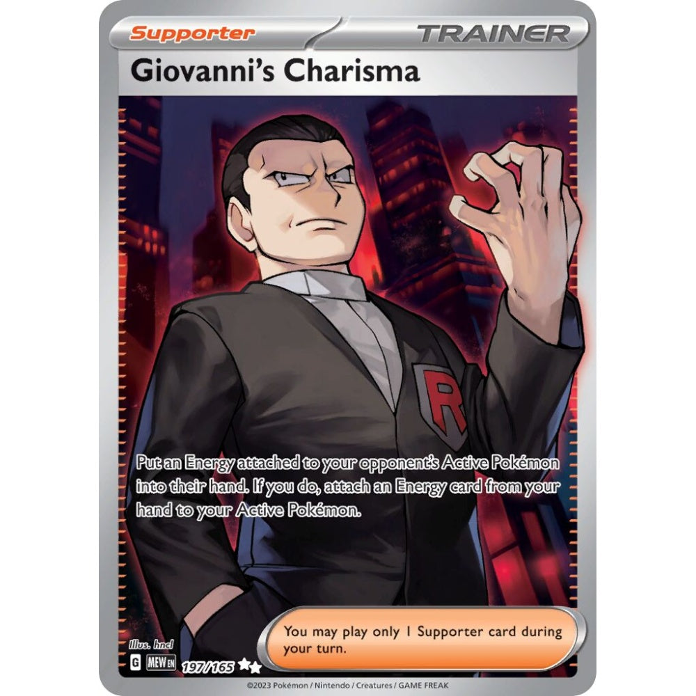 Giovanni's Charisma Ultra Rare 197/165 Pokemon Card Game Pokémon 151
