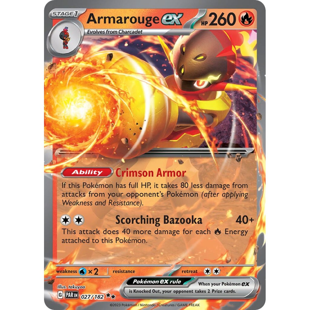 Armarouge ex Double Rare 027/182 Pokemon Card Game Paradox Rift