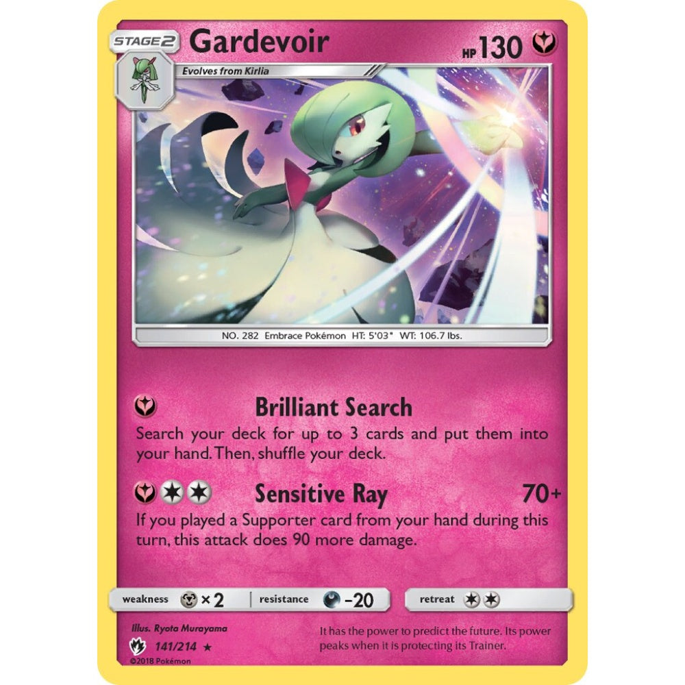 Gardevoir Rare Holo 141/214 Pokemon Card Game Lost Thunder