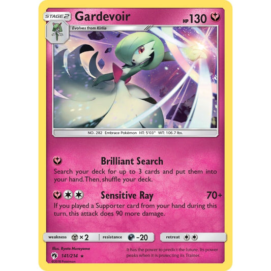 Gardevoir Rare Holo 141/214 Pokemon Card Game Lost Thunder