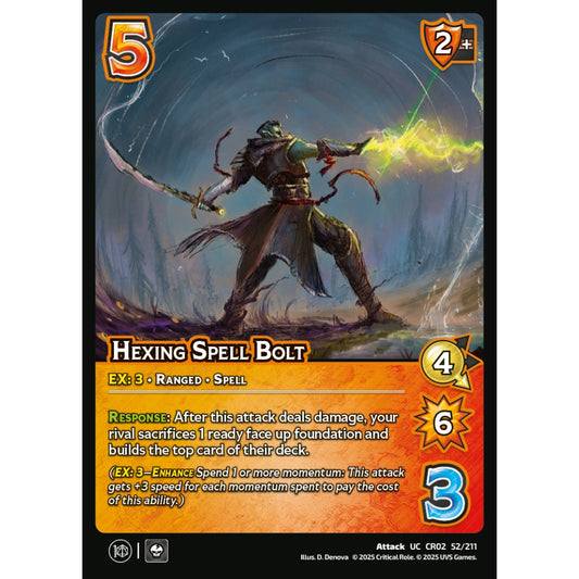 Hexing Spell Bolt, 52/211, CR02, Universus, Critical Role: Heroes Of Exandria, Attack, UC