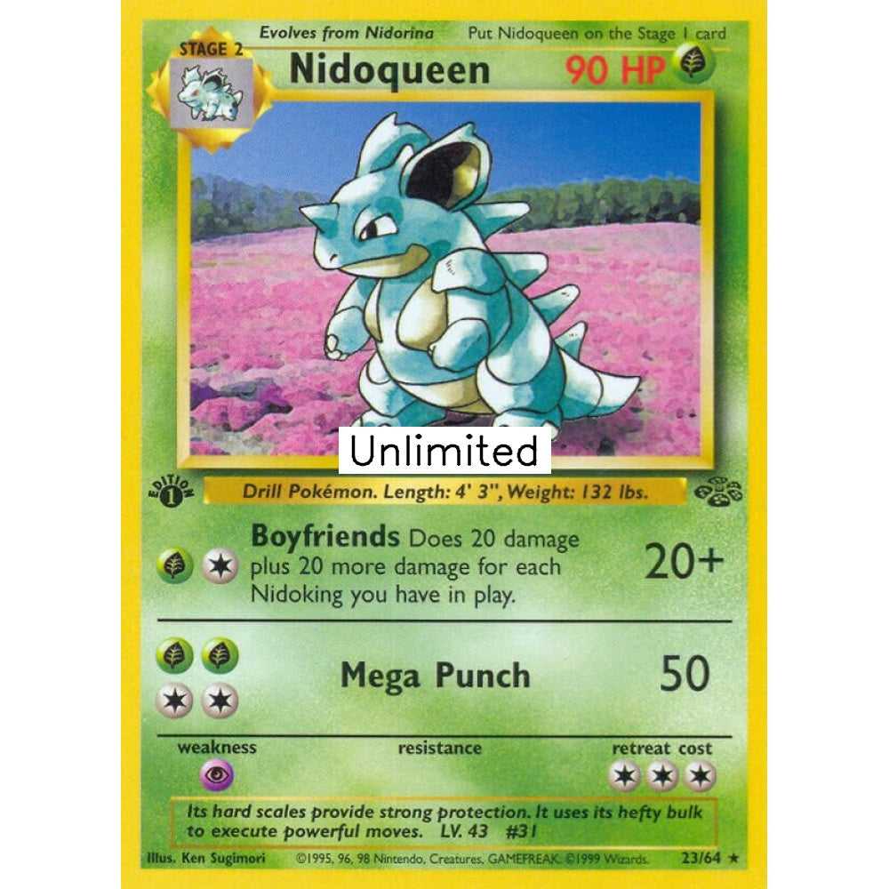Nidoqueen Rare 23/64 Pokemon Card Game Jungle