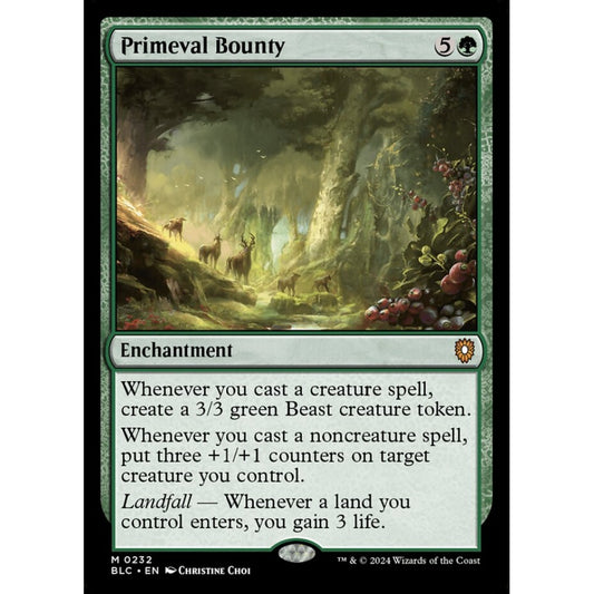 Primeval Bounty, 232, mythic, Magic: The Gathering, Bloomburrow