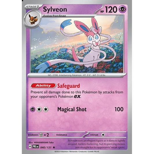 Sylveon Rare 040/131 Pokemon Card Game Prismatic Evolutions