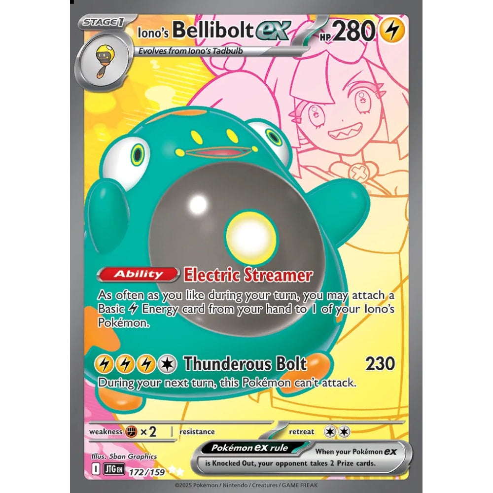 Iono's Bellibolt ex Ultra Rare 172/159 Pokemon Card Game Journey Together