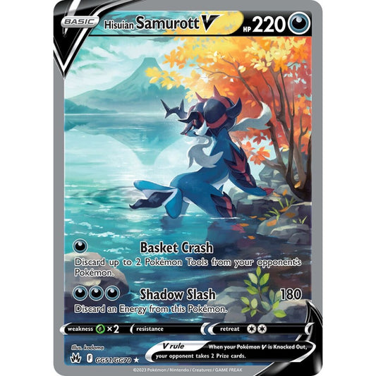 Hisuian Samurott V Holo Rare V GG51/GG70 Pokemon Card Game Crown Zenith
