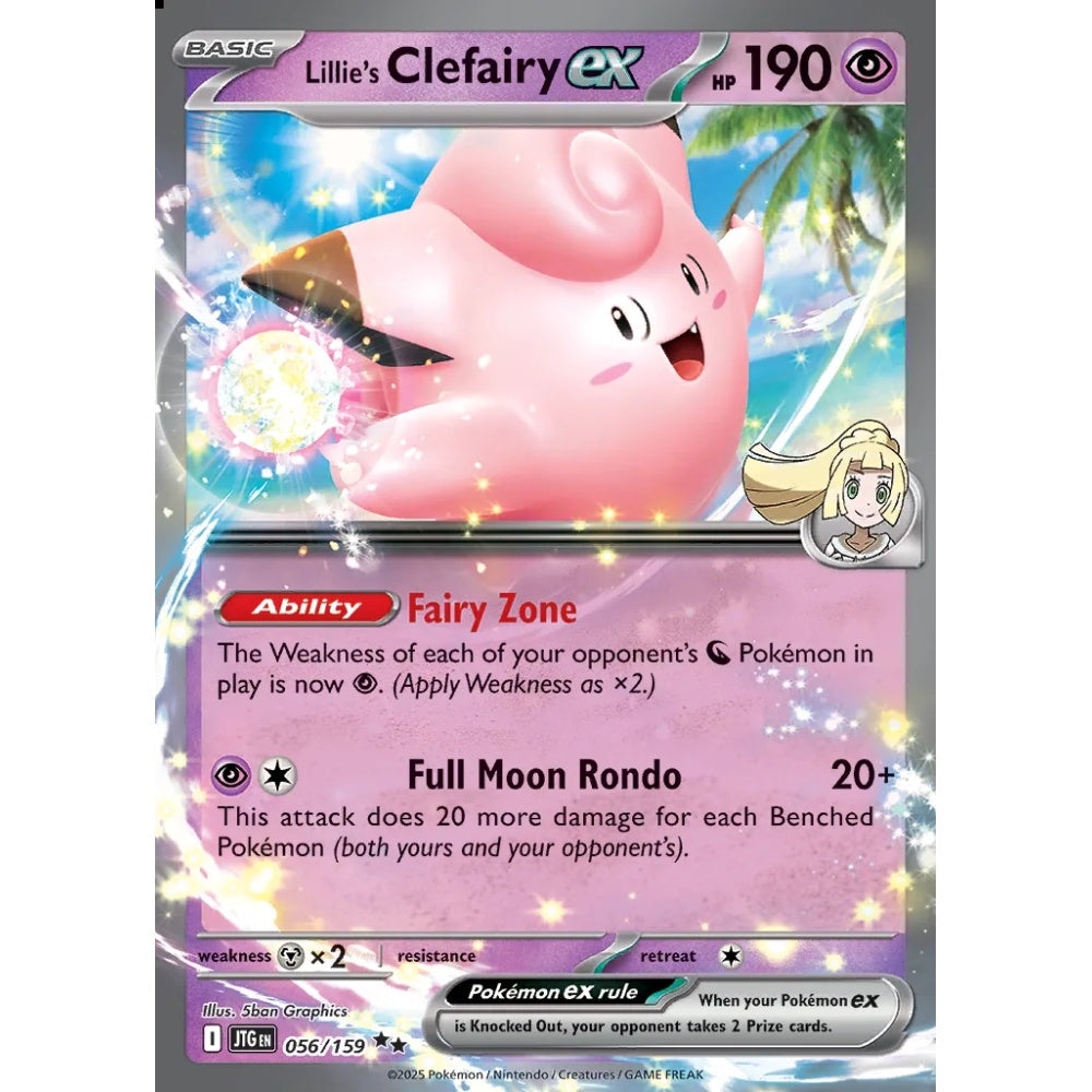Lillie's Clefairy ex Double Rare 056/159 Pokemon Card Game Journey Together