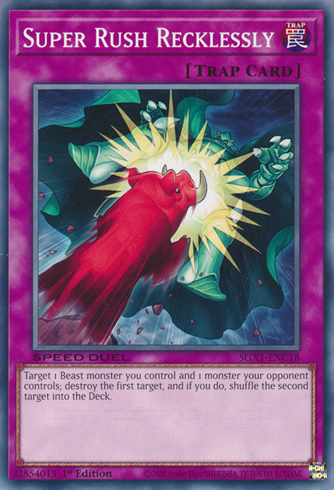 Super Rush Recklessly JUSH-EN055 Rare Rare Yu-Gi-Oh Justice Hunters in Art