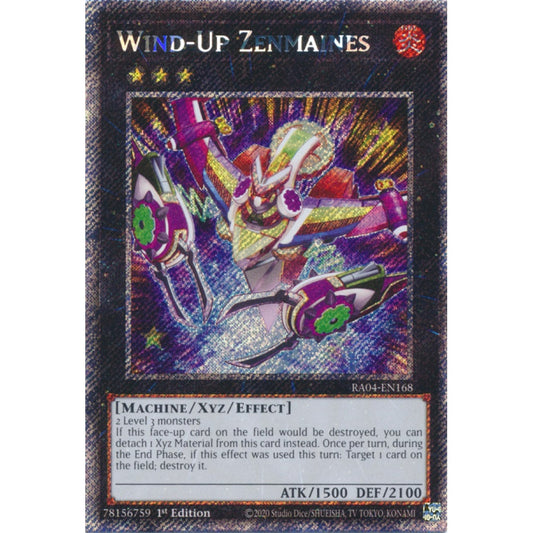 Wind-Up Zenmaines RA04-EN168 Platinum Platinum Secret Rare Yu-Gi-Oh Quarter Century Stampede in Art