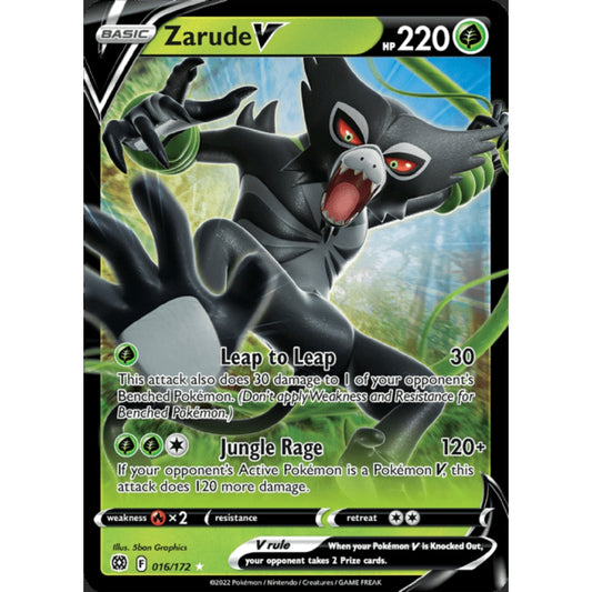 Zarude V Double Rare 016/172 Pokemon Card Game Brilliant Stars