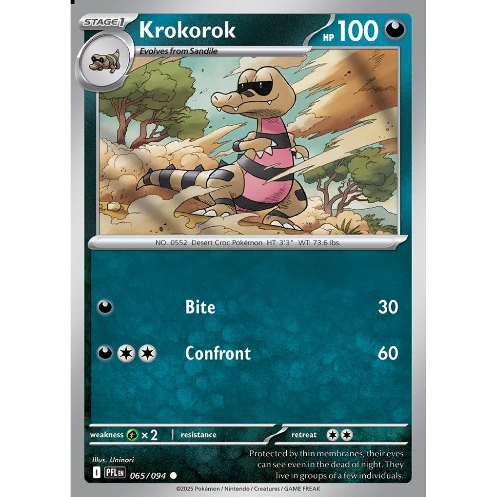 Krokorok Common 065/094 Pokemon Card Game Phantasmal Flames