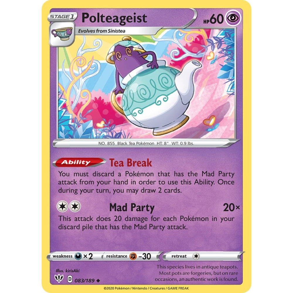 Polteageist Uncommon 083/189 Pokemon Card Game Darkness Ablaze