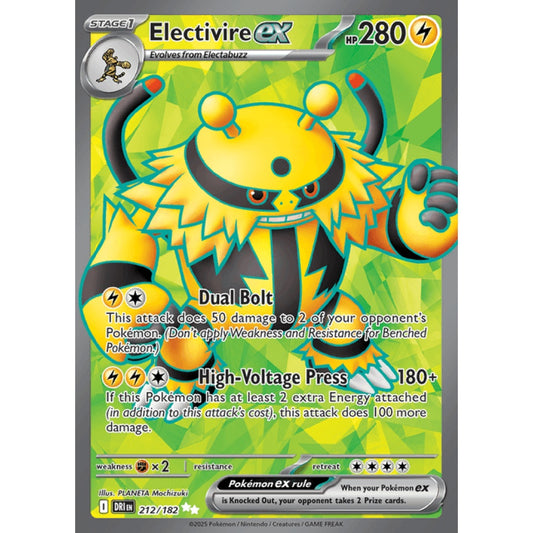 Electivire ex Full Art 212/182 Pokemon Card Game Destined Rivals