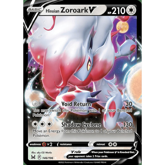 Hisuian Zoroark V Double Rare 146/196 Pokemon Card Game Lost Origins
