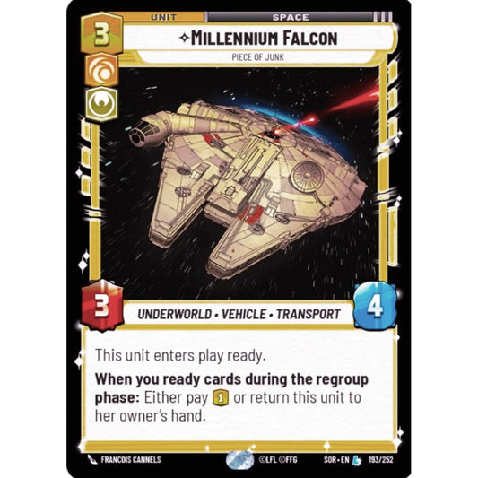 Millennium Falcon, 193, L, Star Wars Unlimited, Sparks Of Rebellion