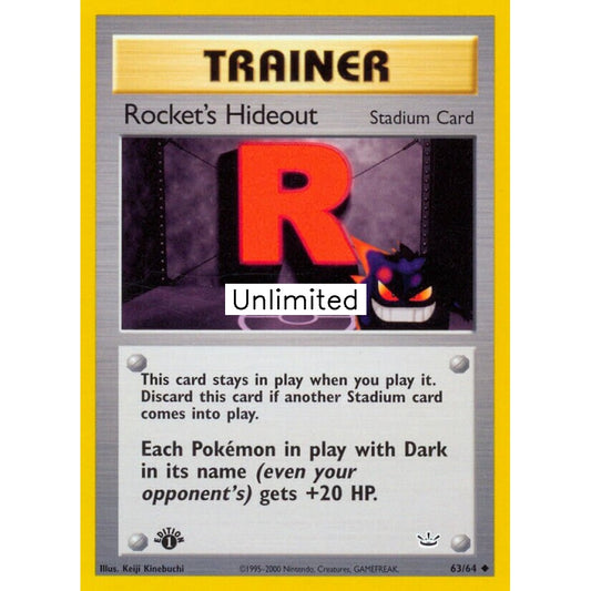 Rocket's Hideout Uncommon 63/64 Pokemon Card Game Neo Revelation