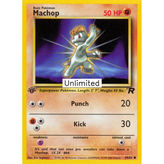 Machop Common 59/82 Pokemon Card Game Team Rocket