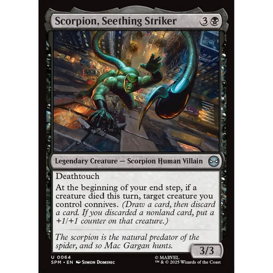Scorpion, Seething Striker uncommon 64 Magic the Gathering Marvel's Spider-Man