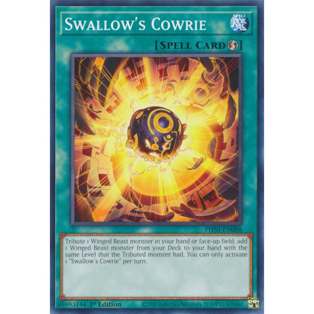 Swallow's Cowrie PHNI-EN088 Common Common Yu-Gi-Oh Phantom Nightmare in Art
