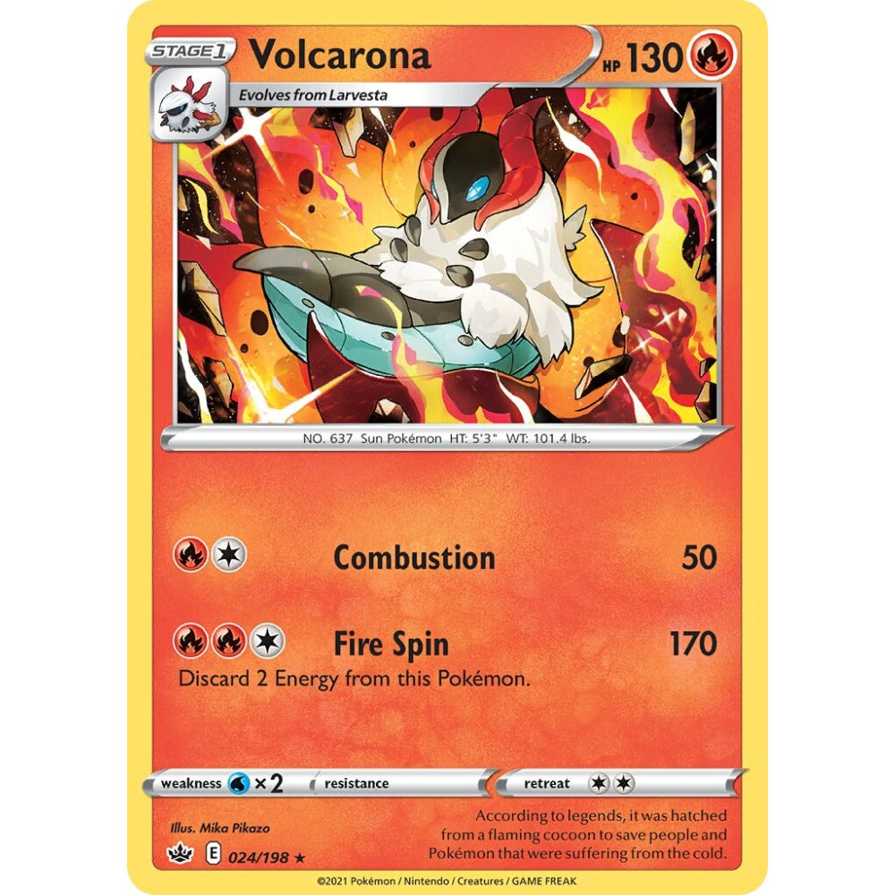 Volcarona Rare 024/198 Pokemon Card Game Chilling Reign