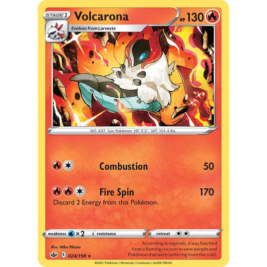 Volcarona Rare 024/198 Pokemon Card Game Chilling Reign